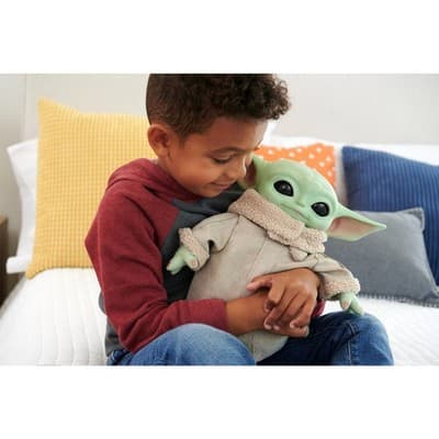 Mattel Star Wars Mandalorian Grogu Plush Toy 11-inch Squeeze Blink Sound New - Thumbnail 3