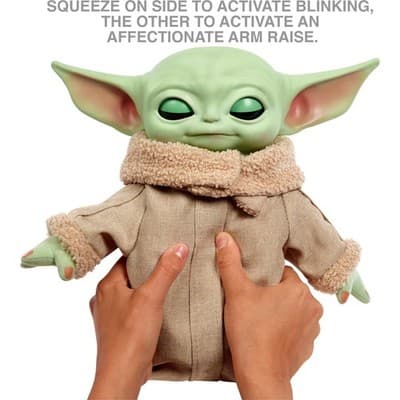 Mattel Star Wars Mandalorian Grogu Plush Toy 11-inch Squeeze Blink Sound New - Thumbnail 5