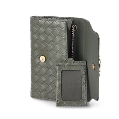 Time and Tru Women's Scarlet Envelope Wallet, Dark Olive - Image 1