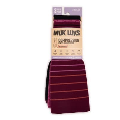 Muk Luks New 3-pack Knee High Compression Socks - WIDE Calf - 6-10 shoe size - Thumbnail 3