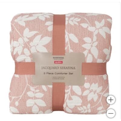 Berkshire Jacquard Serafina 3-piece Comforter Set Pink Floral - Thumbnail 4