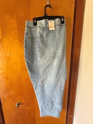 1X Terra & Sky Plus Size Pull-On Capri Jeggings - Stretch Denim, Cropped Length, - Thumbnail 2