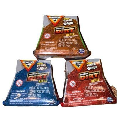 3 Spin Master Monster Truck Jam Mold And Refill Kinetic Dirt Sand - Image 1