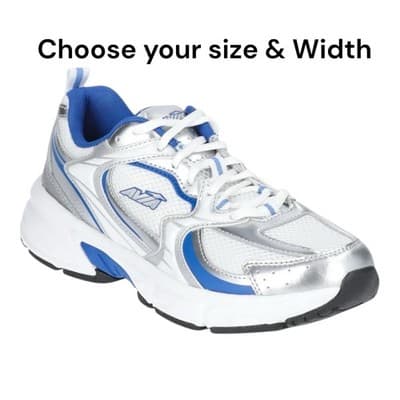 AVIA Women’s Comfort Athletic Shoes Silver/Blue Wide Sizes Available - Image 1