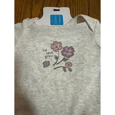 Carter's NEW Baby Girl 6 Mo Months 4-piece Layette Set • Cotton Purple Floral - Thumbnail 4