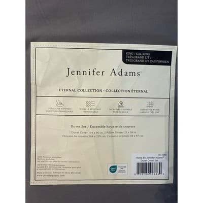 Jennifer Adams Eternal Collection King Cal King Duvet Set Grey 3pc Microfiber - Thumbnail 2