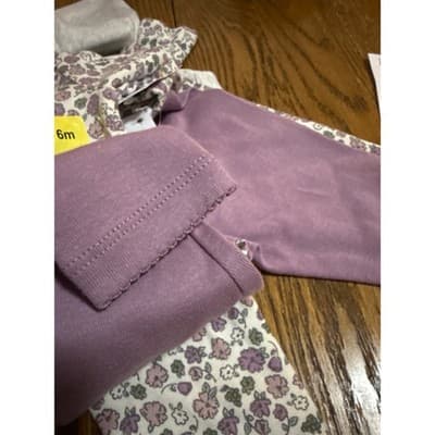 Carter's NEW Baby Girl 6 Mo Months 4-piece Layette Set • Cotton Purple Floral - Thumbnail 3