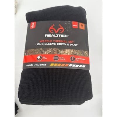 Realtree XL mens waffle thermal baselayer Cotton blend Top Pant Set, 2-Piece - Thumbnail 5