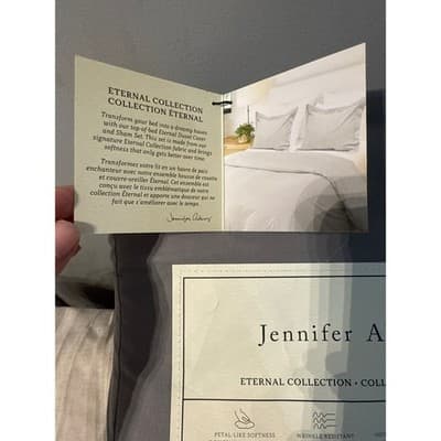 Jennifer Adams Eternal Collection King Cal King Duvet Set Grey 3pc Microfiber - Thumbnail 3