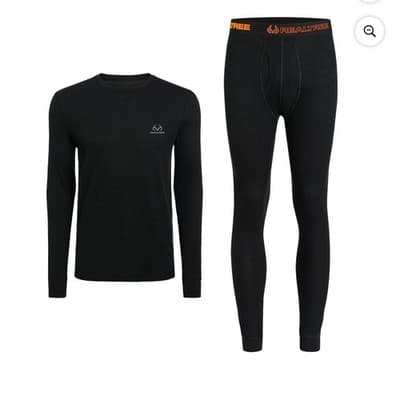 Realtree Medium mens waffle thermal baselayer Cotton blend Top Pant Set, 2-Piece - Image 1