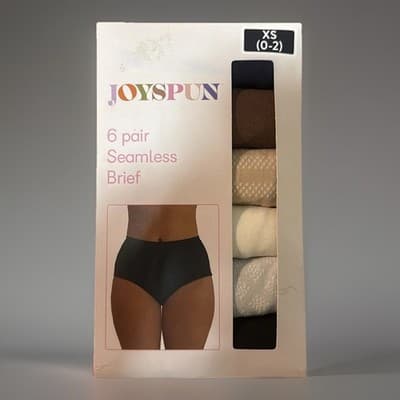Joyspun Women's 6 Pair Seamless Brief Panties XS (0-2) Multi - Image 1