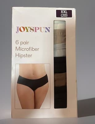 Joyspun Women's 6-Pack Microfiber Hipster Panties XXL 20 Multicolor - Image 1