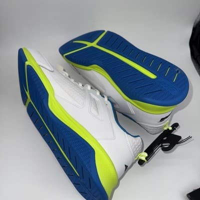 Avia Mens Gym Leather Shoes Size 13 White Blue Neon Green - Thumbnail 4