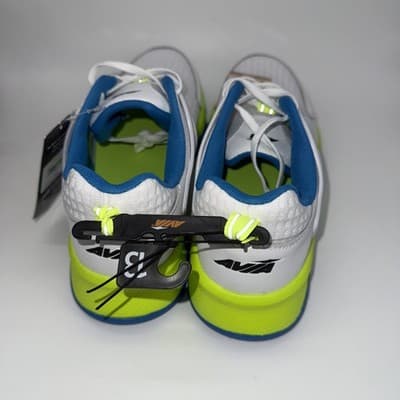 Avia Mens Gym Leather Shoes Size 13 White Blue Neon Green - Thumbnail 3