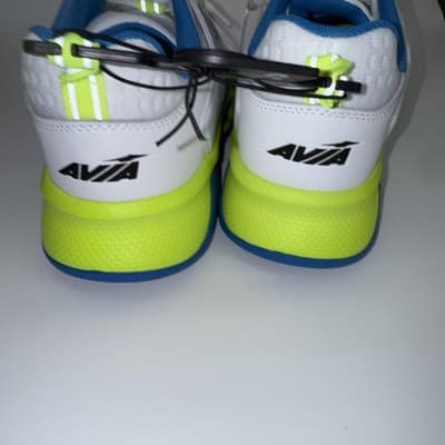 Avia Mens Sneakers Size 8.5 Leather Athletic Shoes White Blue - Thumbnail 2