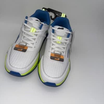 Avia Men's Leather Cross Trainer Shoes Size 9 White Blue Lime Sneakers - Thumbnail 2