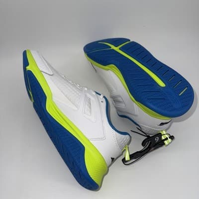 Avia Men's Leather Cross Trainer Shoes Size 9 White Blue Lime Sneakers - Thumbnail 4
