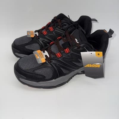 Avia Men's Talus Hiking Shoes Black Gray Leather Size 8 - Image 1