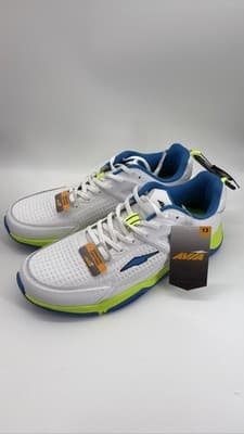 Avia Mens Gym Leather Shoes Size 13 White Blue Neon Green - Image 1