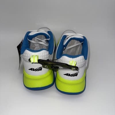 Avia Men's Leather Cross Trainer Shoes Size 9 White Blue Lime Sneakers - Thumbnail 3