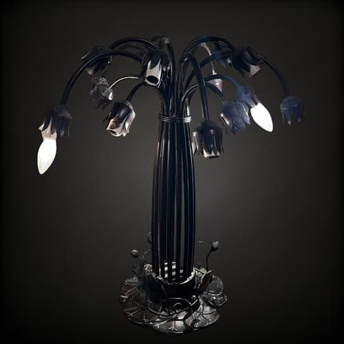 Tiffany Style 15 Arm Lilly Lamp With 6 Shades - Thumbnail 2