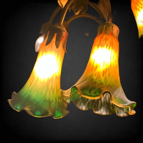 Tiffany Style 15 Arm Lilly Lamp With 6 Shades - Thumbnail 5
