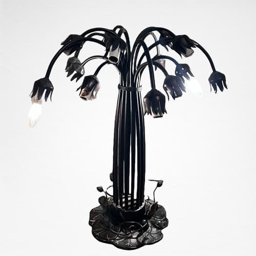 Tiffany Style 15 Arm Lilly Lamp With 6 Shades - Thumbnail 3