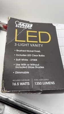 Feit Electric LED 3-Light Vanity Brushed Nickel 1350 Lumens 2700K - Thumbnail 2