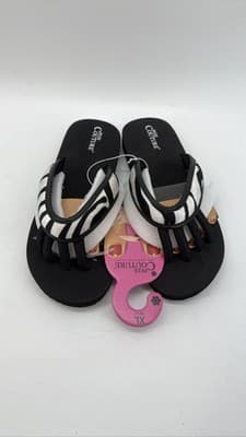 Pedi Couture Zebra Print Pedicure Sandals Women XL 10-11 - Image 1