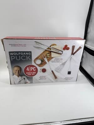 Wolfgang Puck 4 Pc Acacia BBQ Tool Set - Thumbnail 2