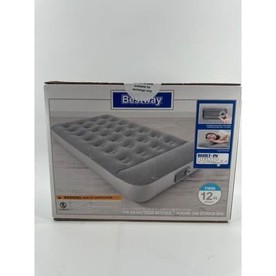 Bestway Twin Air Mattress 12” Height • Inflatable Bed w/ Built-In Pump • New - Image 1