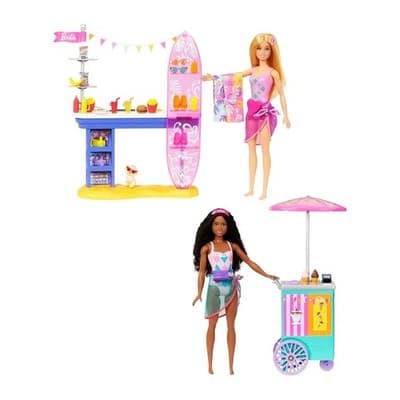 Mattel Barbie Beach Boardwalk Doll Set – Ice Cream, Snack & Grill Playset • NEW - Thumbnail 2