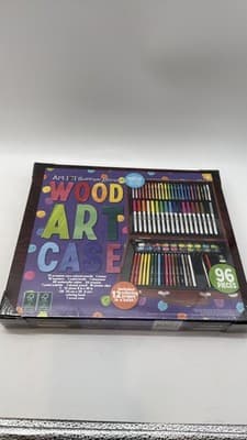 Art 101 Budding Artist Wood Art Case 96 Pieces + 12 Pages - Image 1
