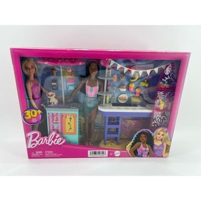 Mattel Barbie Beach Boardwalk Doll Set – Ice Cream, Snack & Grill Playset • NEW - Thumbnail 3