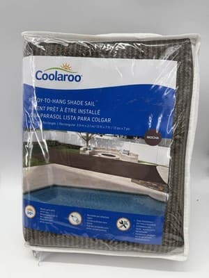 Coolaroo Ready-to-Hang Shade Sail Rectangle 13x7 UV Protection Canopy - Image 1