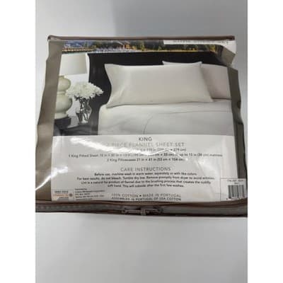 King 4-Piece Portugal Flannel Sheet Set – OEKO-TEX Certified Soft Bedding - Thumbnail 4