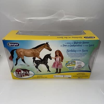 NIB Breyer Freedom Series / Classic Birthday at the Barn Playset • Horses & Girl - Thumbnail 4