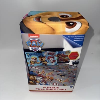 Paw Patrol Full Sheet Set Microfiber 4 Piece Fitted & Flat Sheet 2 Pillowcases - Image 1