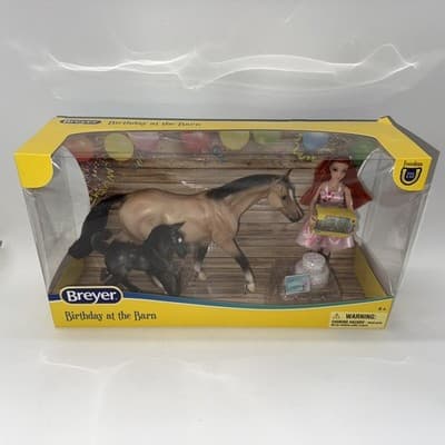 NIB Breyer Freedom Series / Classic Birthday at the Barn Playset • Horses & Girl - Thumbnail 2