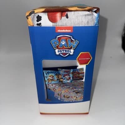 Paw Patrol Full Sheet Set Microfiber 4 Piece Fitted & Flat Sheet 2 Pillowcases - Thumbnail 2