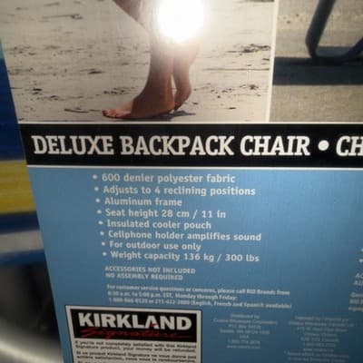 Kirkland Signature Deluxe Beach Backpack Chair Flipflop W Built In Cooler Pouch - Thumbnail 4