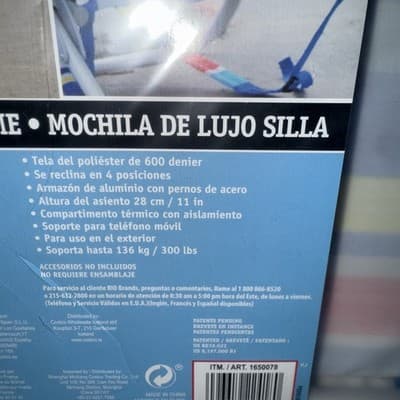 Kirkland Signature Deluxe Beach Backpack Chair Flipflop W Built In Cooler Pouch - Thumbnail 6