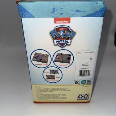 Paw Patrol Full Sheet Set Microfiber 4 Piece Fitted & Flat Sheet 2 Pillowcases - Thumbnail 3