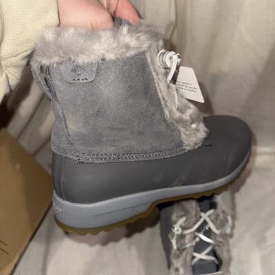 Sperry Maritime Repel Snow Boots Gray Faux Fur Women’s Size 6 Waterproof Winter - Thumbnail 6