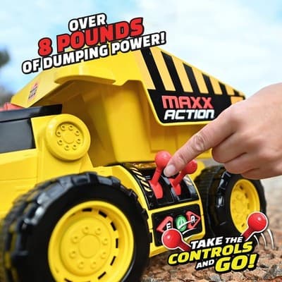 2 in 1 Dump Truck front loader Maxx Action 19 2-N-1 Motorized Dig Rig Toy - Thumbnail 4