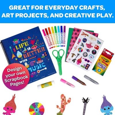 Crayola Trolls Scrapbook Kit Over 60 Pcs - Thumbnail 2