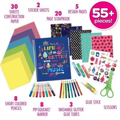 Crayola Trolls Scrapbook Kit Over 60 Pcs - Thumbnail 3