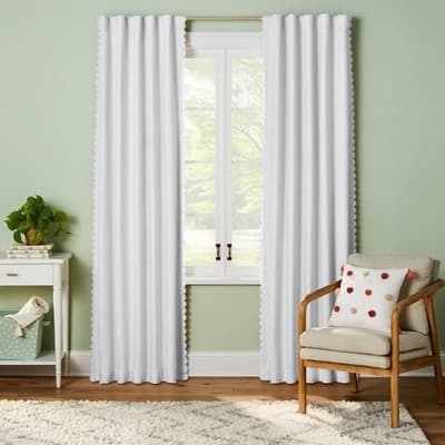 Pillowfort 95 Cream Scallop Blackout Curtain Panel - Image 1