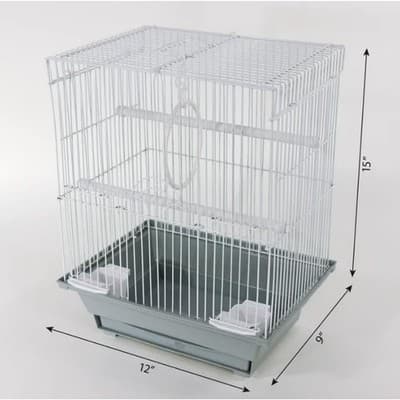 Pet Champion 15” Bird Cage Wire Habitat – Small Pet Parakeet Finch Cage - Thumbnail 3