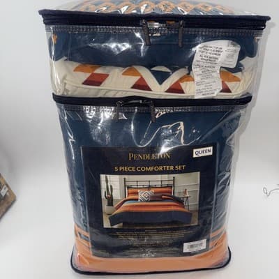 Pendleton 5 Piece Comforter Set Queen Southwestern Stripe Shams Pillows - Thumbnail 4